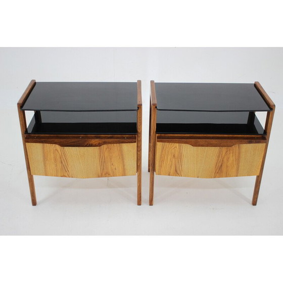 Image 1 of Paire de tables de nuit vintage, Tchécoslovaquie années 1960