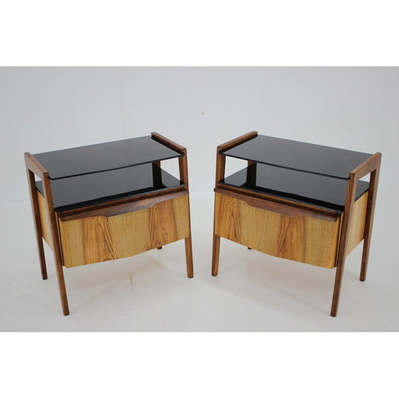 Image 1 of Paire de tables de nuit vintage, Tchécoslovaquie années 1960