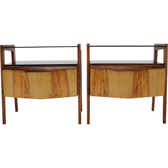 Image 1 of Paire de tables de nuit vintage, Tchécoslovaquie années 1960
