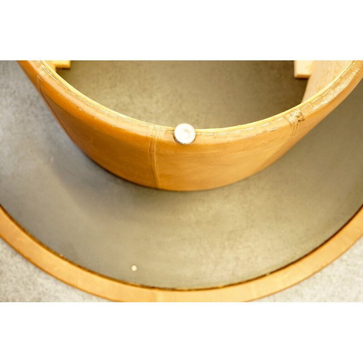 Table basse vintage en cuir aniline pour De Sede, Suisse 1969