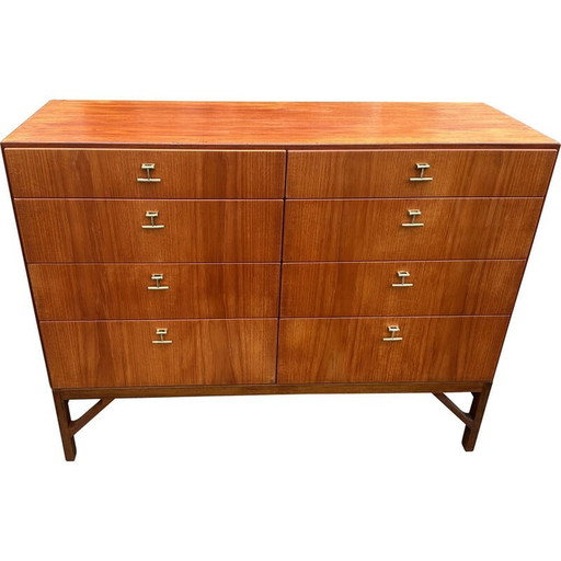 Commode vintage en teck à 8 tiroirs par Borge Mogensen pour Fdb Mobler