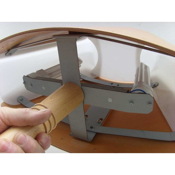 Image 1 of Lampe de table vintage en métal et bois pour Lucid, 1970