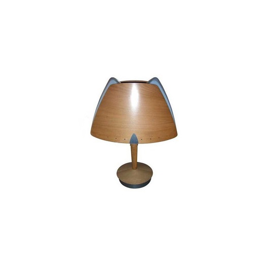 Lampe de table vintage en métal et bois pour Lucid, 1970