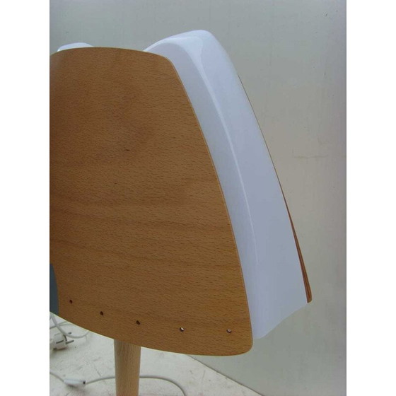 Image 1 of Lampe de table vintage en métal et bois pour Lucid, 1970