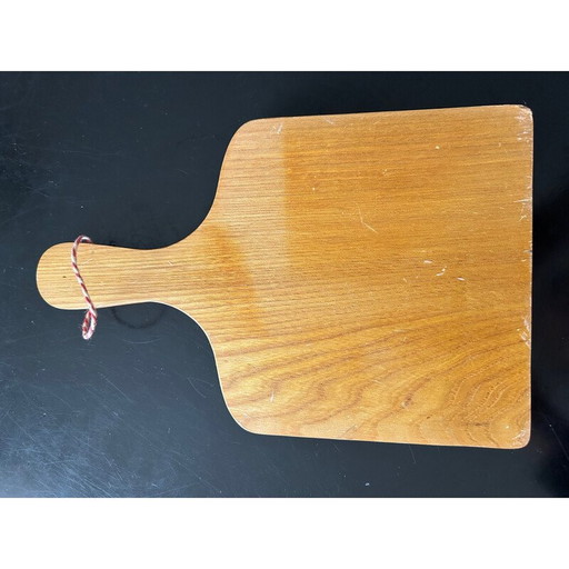 Dessous de plat vintage en bois et céramique, 1960