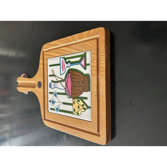 Image 1 of Dessous de plat vintage en bois et céramique, 1960