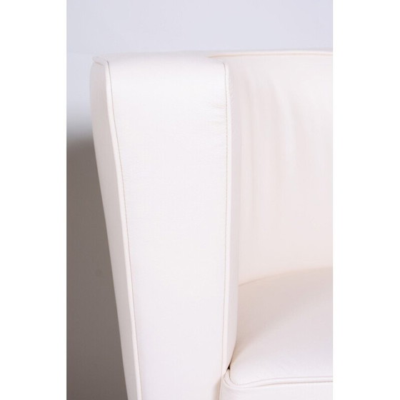 Image 1 of Paire de fauteuils vintage en cuir blanc par Jindrich Halabala pour Up Zavody, 1930