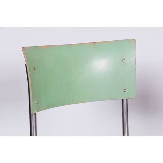 Image 1 of Ensemble de 4 chaises Bauhaus en acier et chrome par Robert Slezak, Tchécoslovaquie1930