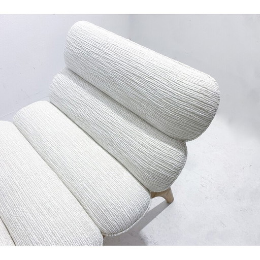 Lit de jour vintage en bois et tissu, Italie