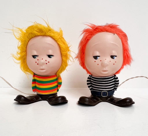 Rare ensemble de lampes de table 'Funky Boy' par Linea Zero (2), 1960's