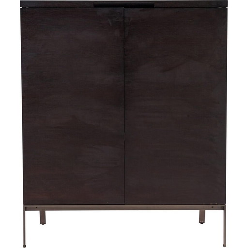 Meuble de rangement vintage en chêne foncé et rouge par Maxalto pour B&B Italia, années 2003