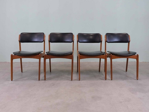 4X-Set Vintage Erik Buch Od49 Danish Teak Design Chairs