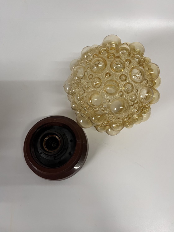 Image 1 of Plafonnier vintage Helena Tynell 'Bubbles' en verre ambré