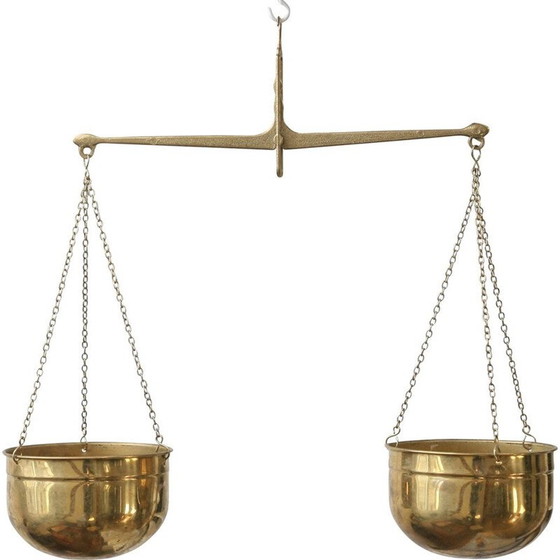 Image 1 of Balance en laiton vintage, années 1950