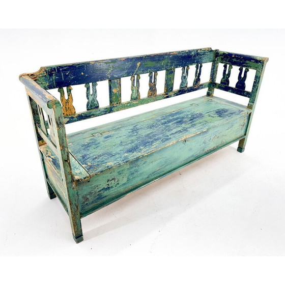 Image 1 of Banc vintage ancien avec espace de rangement