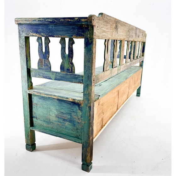 Image 1 of Banc vintage ancien avec espace de rangement