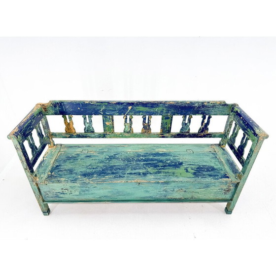 Image 1 of Banc vintage ancien avec espace de rangement
