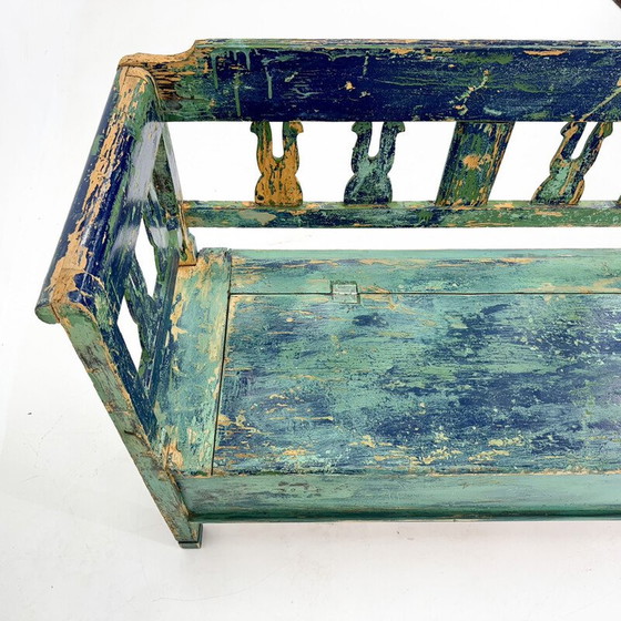 Image 1 of Banc vintage ancien avec espace de rangement