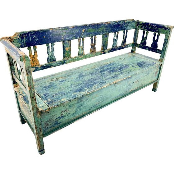 Image 1 of Banc vintage ancien avec espace de rangement