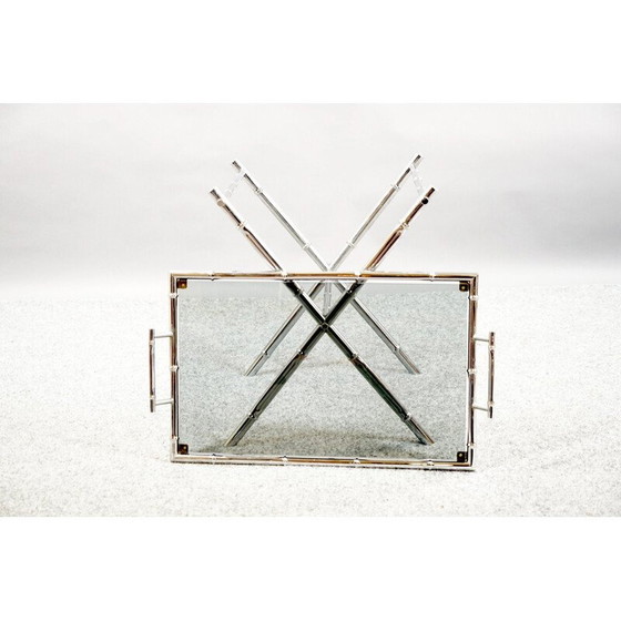 Image 1 of Table basse vintage en métal et verre, Allemagne 1970