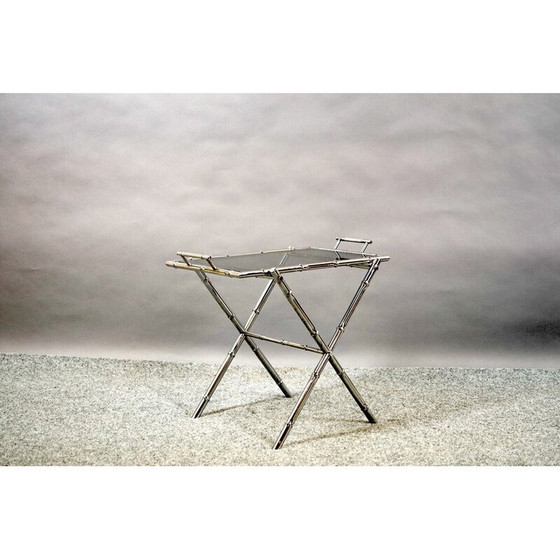 Image 1 of Table basse vintage en métal et verre, Allemagne 1970