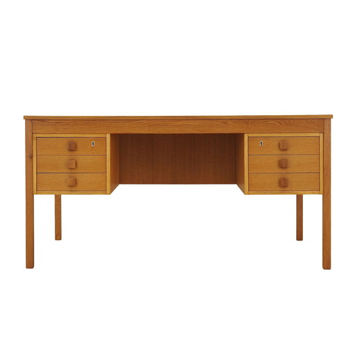 Bureau en frêne, design danois, années 1970, fabricant : Domino Møbler