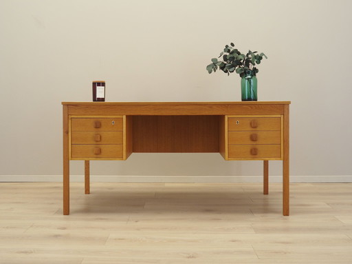 Bureau en frêne, design danois, années 1970, fabricant : Domino Møbler