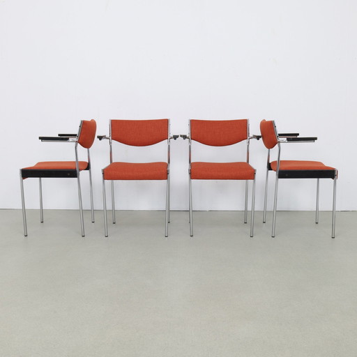 4X Chaise de salle à manger Thereca, 1960S Nouvelle garniture