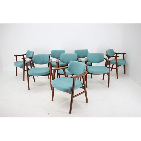 Image 1 of Ensemble de 8 chaises vintage en teck par Erik Kierkegaard, Danemark 1960