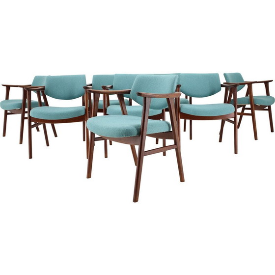 Image 1 of Ensemble de 8 chaises vintage en teck par Erik Kierkegaard, Danemark 1960