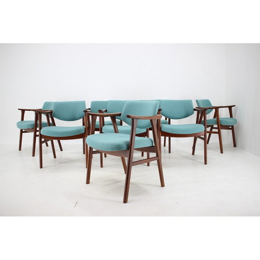 Ensemble de 8 chaises vintage en teck par Erik Kierkegaard, Danemark 1960