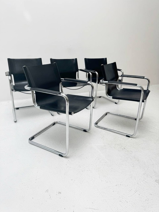 Image 1 of Set De 4 Mart Stam Mg5 Chaises Cantilever De Matteo Grassi D'Italie, Les Années 1970