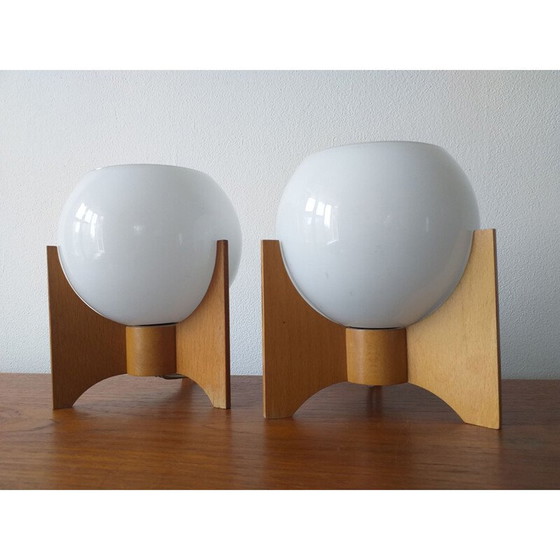 Image 1 of Paire de lampes de table Rockets vintage 1970