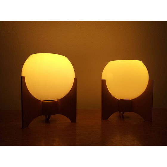 Image 1 of Paire de lampes de table Rockets vintage 1970