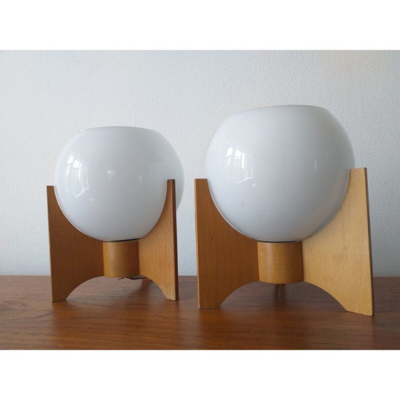Image 1 of Paire de lampes de table Rockets vintage 1970