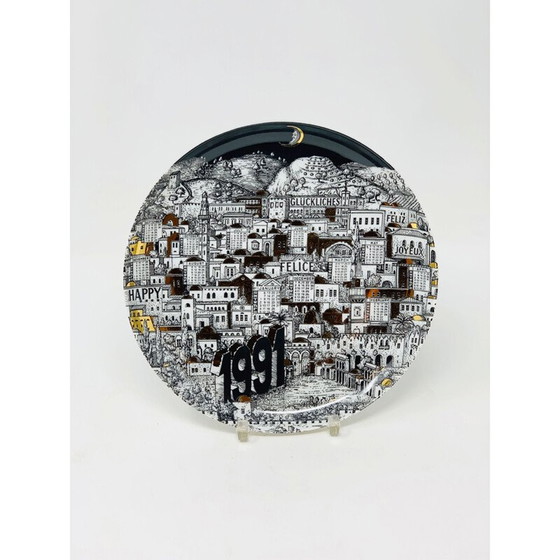 Image 1 of Plaque en porcelaine de Piero Fornasetti pour le calendrier de l'année 1991s