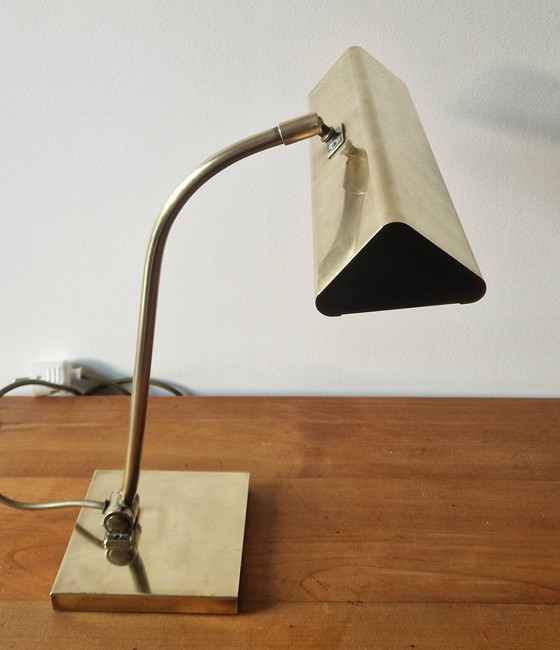 Image 1 of Lampe Style Banquier 1970 Laiton