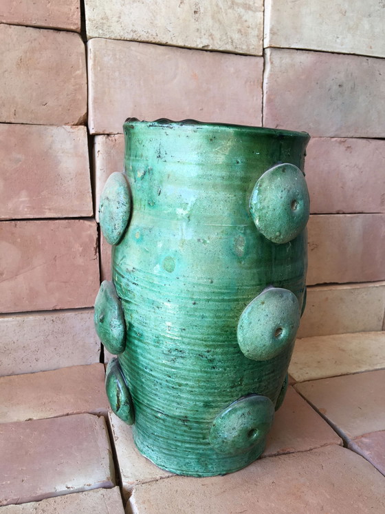 Image 1 of Poterie De Tamegroute En Terre Cuite Émaillée 