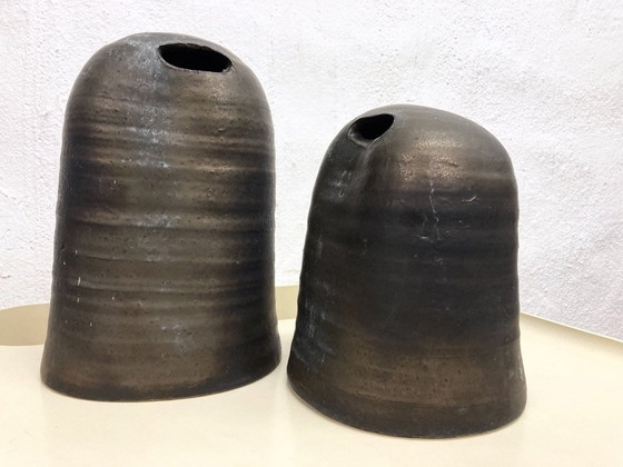 Image 1 of 2 Sculptures de Jaan Mobach Céramique de studio signée Design des années 60 et 70