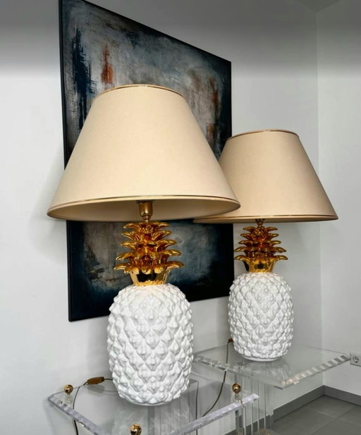 2 lampes ananas Maison Lancel