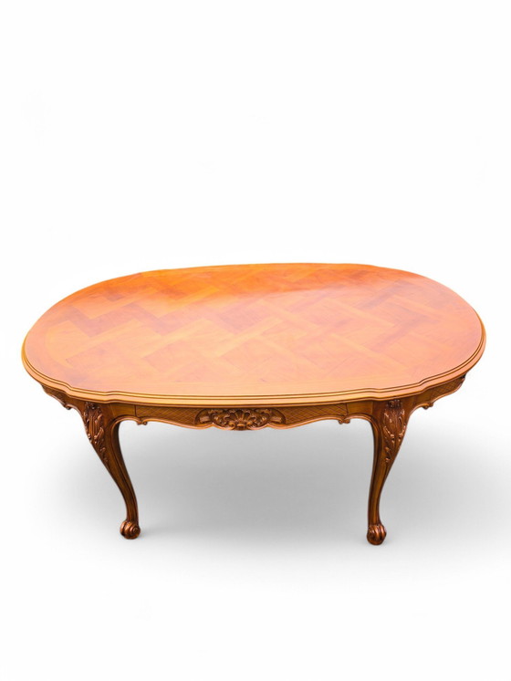 Image 1 of Table En Merisier Style Louis Xv Avec Rallonges