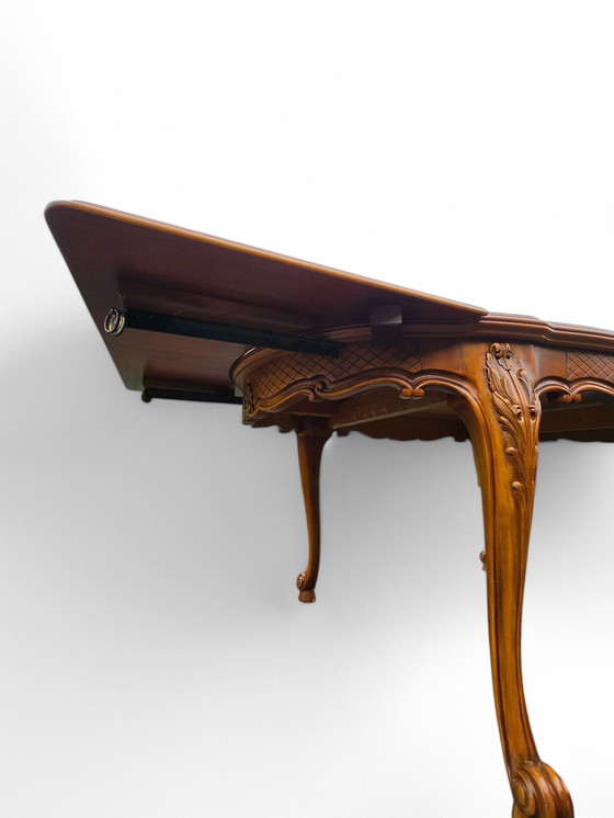 Image 1 of Table En Merisier Style Louis Xv Avec Rallonges
