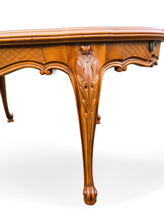Image 1 of Table En Merisier Style Louis Xv Avec Rallonges