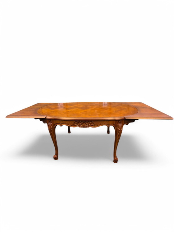 Image 1 of Table En Merisier Style Louis Xv Avec Rallonges