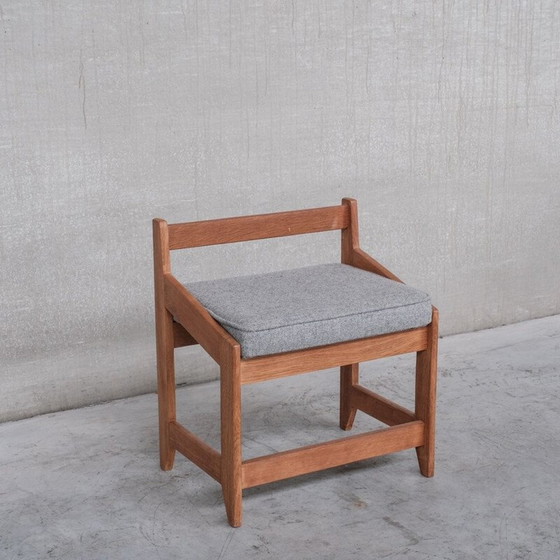 Image 1 of Tabouret en bois de chêne du milieu du siècle par Guillerme et Chambron, France années 1960