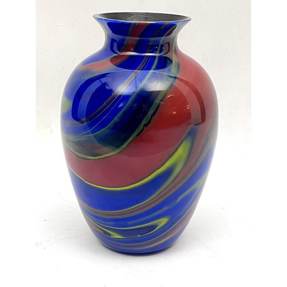 Image 1 of Vase vintage en verre de Murano par Ottavio Missoni, Italie 1980