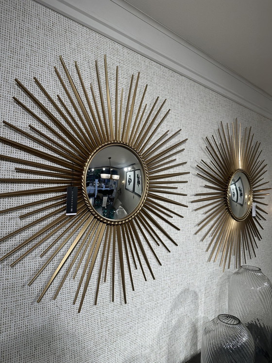 Image 1 of 2x Eichholtz Mirror Helios Brass Finish