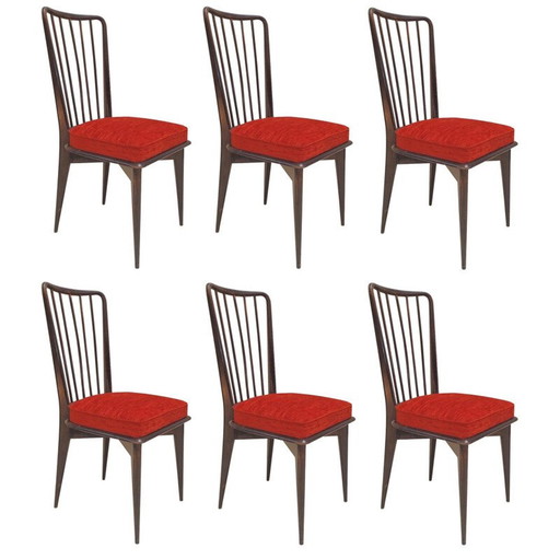 6 chaises de salle à manger, Charles RAMOS - années 1960