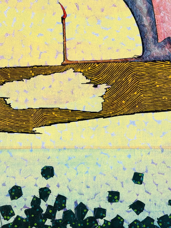 Image 1 of Daniel De Clercq ( Belgique ) Belle Peinture Surréaliste De Qualité 