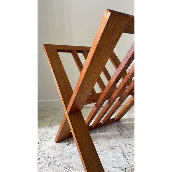 Image 1 of Porte-revues vintage en bois massif